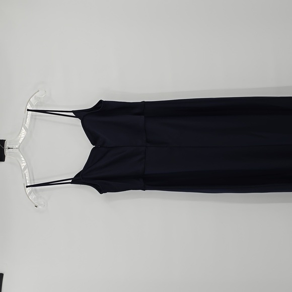 BHLDN Cali Satin Cowl-Neck Midi Slip Dress Navy Blue Size 12 - Picture 5 of 12